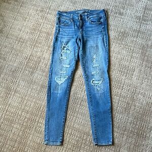 American Eagle dark wash ripped jeans